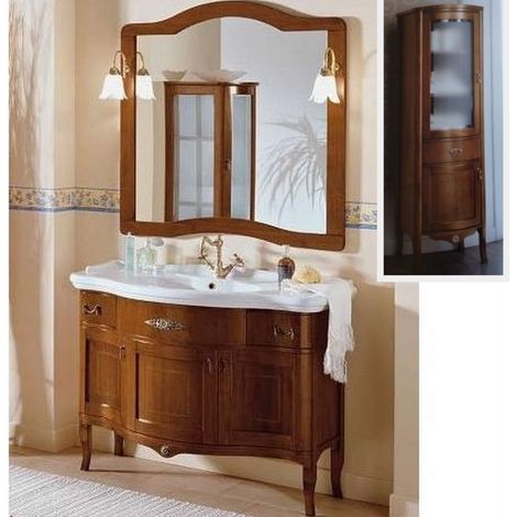 Bagno Italia Mobile da bagno arte povera 110 cm arredo fatto a mano mobili in noce massello (1/5)