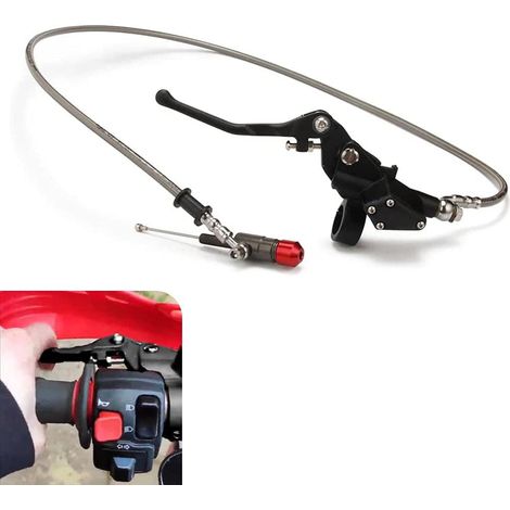 Embrayage Hydraulique Moto,Ensemble Maître-cylindre de 1200mm-Noir Embrayage Hydraulique pour Moteur Vertical de 125cc-250cc Motocross Dirt Bike Pit Bike LTZ400 SM125 S51 CRE50 (1/5)
