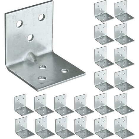 20 x Equerre d'assemblage Equerre de Fixation Angle Droit Support en forme de L, Équerre Angle 90 Degrés en Acier, Équerre de Coin (1/4)