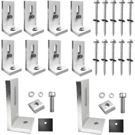 10-teiliges Metall-Montagehalterungsset, 90°-Solarpanel-Montagehalterung, L-Typ-Photovoltaik-Regalhalterung, für die Solarpanel-Installation