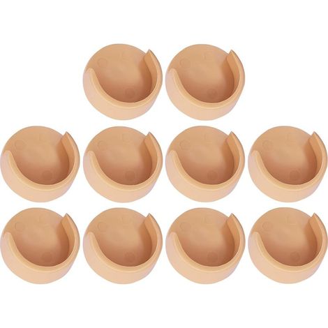 10 runde Kleiderstangen-Trägerrohre aus Kunststoff (25 mm Durchmesser) für Kleiderschrank, Wandmontage, hellbraun (1/4)