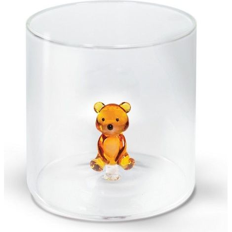 WD LifeStyle Bicchiere Vetro Borosilicato Cc 250 ml Decoro Orsetto (1/2)