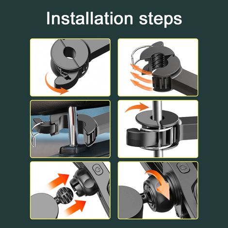 Wakects Ventilatore elettrico per auto a doppia testa, ventilatore di raffreddamento con morsetto/supporto alimentato tramite USB con rotazione a 360° e 3 impostazioni di velocità per SUV, camion e (1/5)