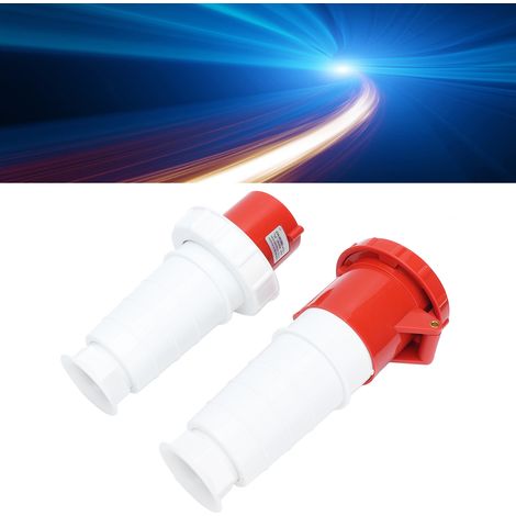 Fiches et connecteurs industriels pour l'aviation, fiches et prises triphasées étanches et résistantes à la pluie, kit de coupleur de câbles industriels, 380V-415V 63A 3P+T 4 broches IP67. (1/5)