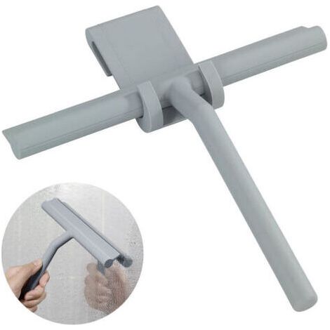 BUNTHAUS Raclette de douche Raclette d'essuie glace en verre avec lame en Silicone et crochet de support pour salle de bain / cuisine / verre de voiture / miroir / porte / tuile