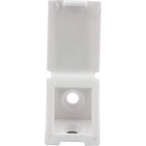 Taco cuadrado simple, PVC blanco, L22xH22x23mm, 12 piezas.