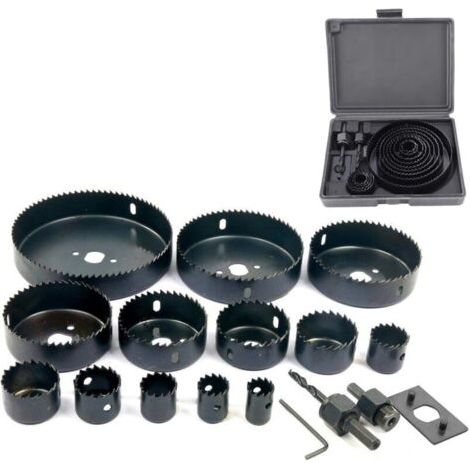 16 Pièces Coffret Scie Cloche Construction De 19-127 Mm Pour Bois Metaux Platre (1/5)