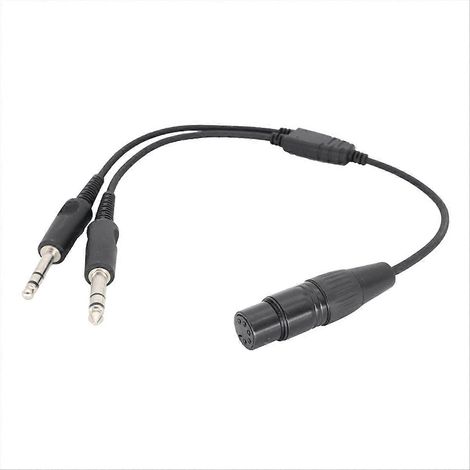 Câble pour casque d'aviation XLR vers GA double prise 5 broches, mâle vers femelle (1/5)