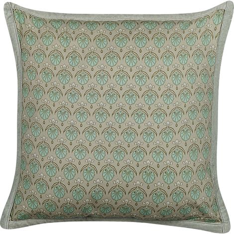 Cojín de algodón verde oliva 45 x 45 cm patrón de hojas cremallera Pictus