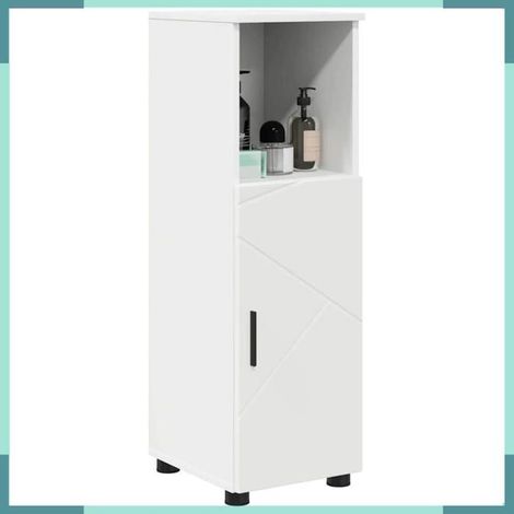 Cabinet de salle de bain - 883314 - Blanc - 30 x 35 x 95 cm - 2 portes (1/5)