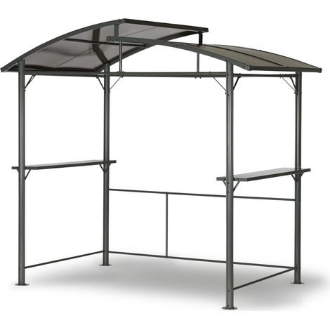 Leco Profi-Grillpavillon mit Polycarbonat-Dach, anthrazit, 245 x 150 x 234 (L xB x H) (1/8)