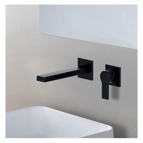 Mitigeur lavabo mural Noir Mat OMEGA - CRISTINA ONDYNA OG23713 (1/2)