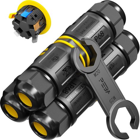 Connecteurs de Câbles Étanches IP68 - Boîte de jonction 5 Fils - Raccord extérieur étanche pour jardin - Dérivation de câble Ø4-14mm - Boîtier électrique extérieur étanche et sécurisé,3 pièce (1/5)