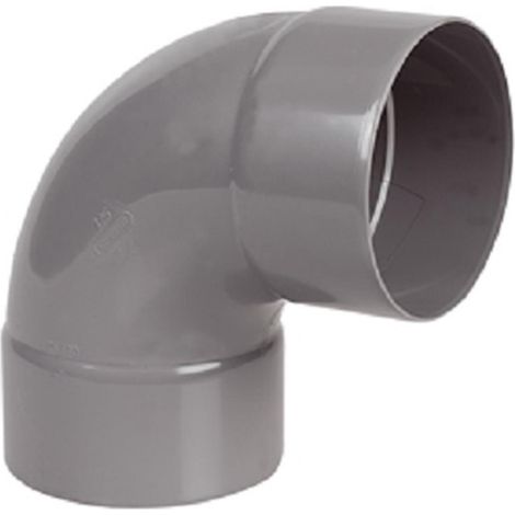 Wavin – Coude PVC double femelle 87°30 D40 pour évacuation eaux usées – Assemblage emboîture à coller – 3026055