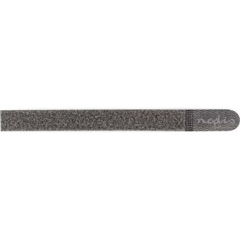 Bridas para cables de gancho y bucle bolsa de plastico gris 10 uds (1/3)