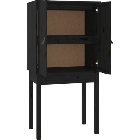 Credenza buffet cassettiera mobile contenitore organizer cucina soggiorno soggiorno alto 60 x 40 x 120 cm legno massello di pino nero 020034948