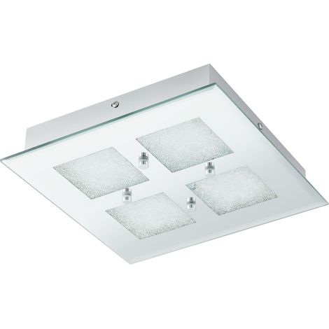 EGLO LED plafonnier Pallante, luminaire de plafond, acier chromé, miroir (1/3)