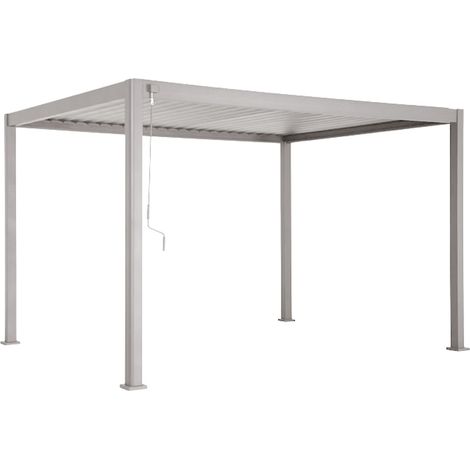 Pergola bioclimatique Evora Argile - 4 x 3 m - Hespéride