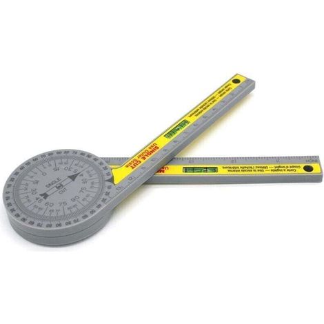 Winkelmesser für Gehrungssägen, 360 Grad, drehbarer Winkelmesser aus Kunststoff, hochpräzises Winkelmessgerät, 7 Zoll (mit Doppellibelle) (1/5)