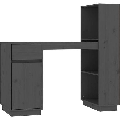 Maison Exclusive - Escritorio de madera maciza de pino gris 110x5 (1/5)