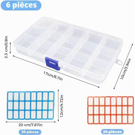 Boite Plastique Compartiment, Rangement Perles a Compartiment (1/4)