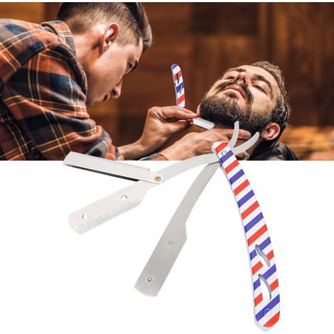 Porte-rasoir de voyage pliable en acier inoxydable pour rasoir de sûreté - Accessoire rasage traditionnel pour homme (1/5)