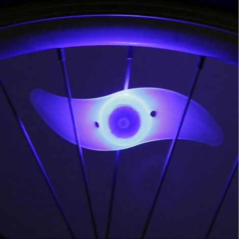 QAZQA Lumière de Roue de Vélo en Forme de Saule LED Lampe Roue Vélo étanche Rayons de Roues Lumineux pour Vélo VTT VTC Bicyclette Adultes et Enfants-bleu (1/5)