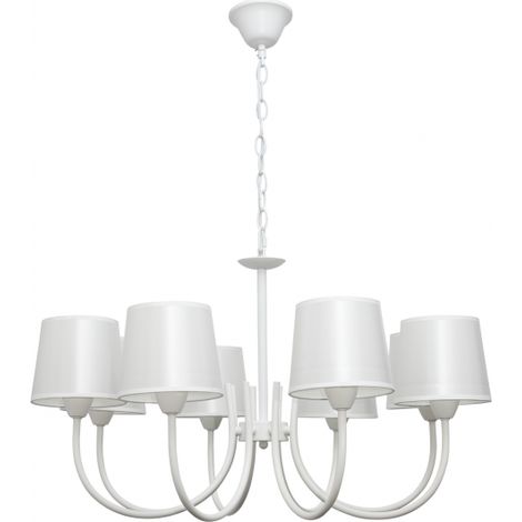 Lampara Guadalajara 8xe14 White Lampshade White de FABRILAMP.