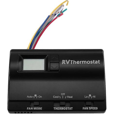 Thermostat mural de climatisation et de chauffage pour camping-car, interrupteur de thermostat, thermostat de climatisation 8330D3351 pour camping-car, noir (1/5)