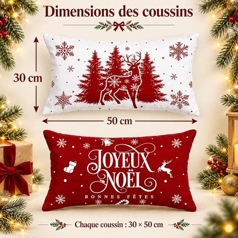 Housses De Coussin Rectangulaires Rouge Et Blanc Canapé (1/3)