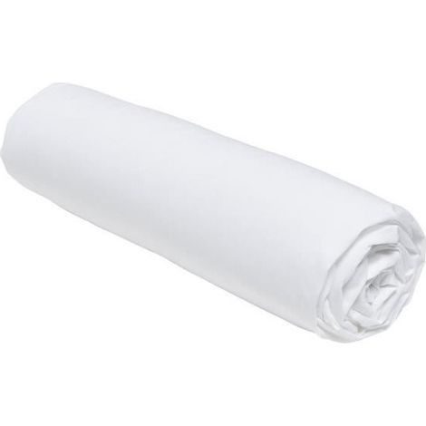 Drap housse TODAY Essential - 90 x 190 cm - 1 personne - 100% Coton uni - Craie (1/3)