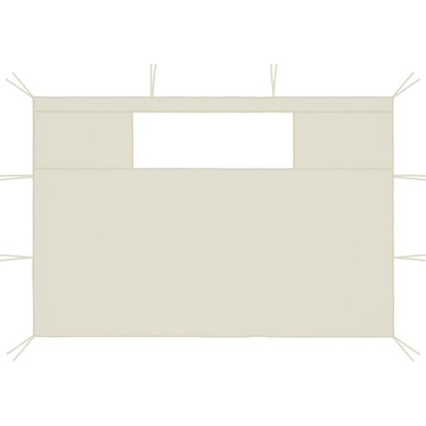 Parois latérales de belvédère avec fenêtres 2 pcs Crème (1/5)