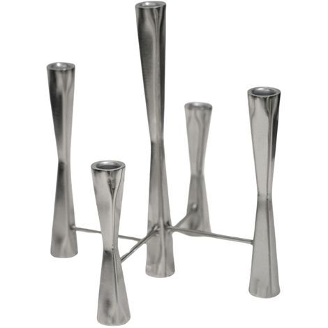 Parker 5 Piece Candle Centerpiece - Mild Steel - L27 x W27 x H42 cm - Silver