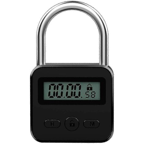 Minuteur en métal avec cadenas USB, affichage LCD, durée maximale de 99 heures. Bon état. (1/5)