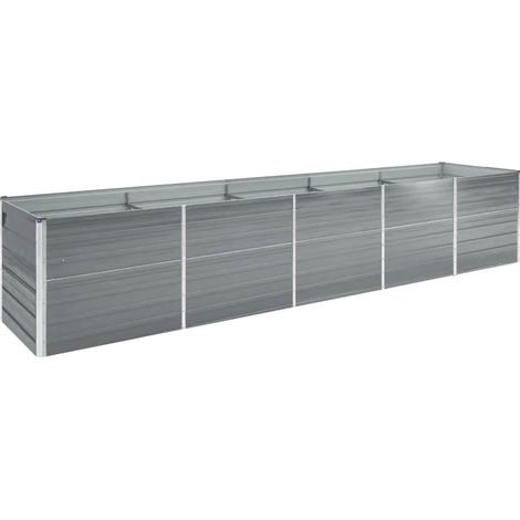 Garten-Hochbeet Verzinkter Stahl 400x80x45 cm Grau