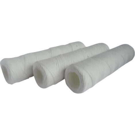Lot de 3 cartouches filtrante anti-sédiments bobinée 20 microns - Taille standard 10", pour filtrer les impuretés de l'eau du réfrigirateur - Durée : 6 mois
