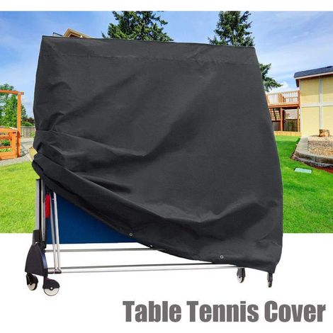 Funda protectora para mesa de ping-pong, Oxford 210D, 165x70x185cm, negra. (1/5)
