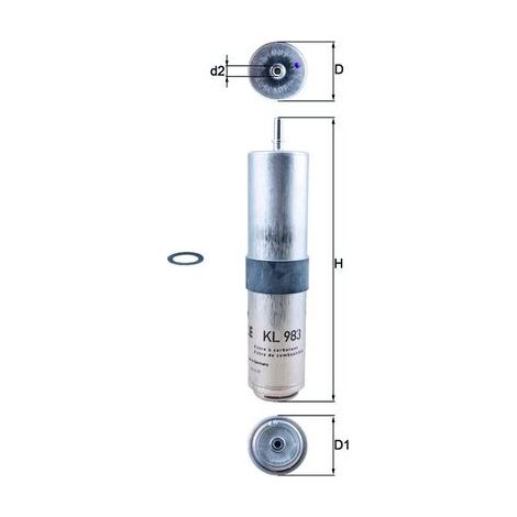 Filtro carburante KL983D Knecht (1/2)