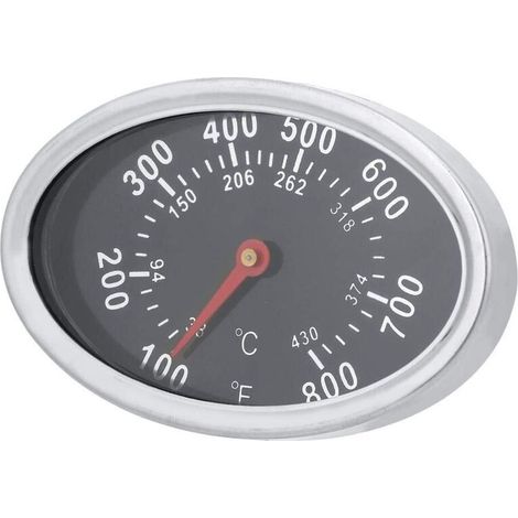 Jauge de température de barbecue à cadran de thermomètre de fumeur de gril, indicateur de chaleur de gril à gaz de charbon de bois d'acier inoxydable pour la cuisson de viande, affichage Celsius et Fa (1/5)