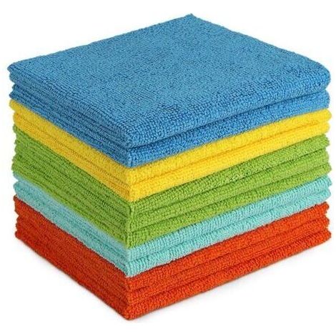 Lot de 12 Chiffons de Nettoyage en Microfibre, Torchons Lavette Microfibre Ménage Plus Doux, Plus Absorbants, Non Pelucheux, pour Maison, Cuisine, Voiture, Cenêtres e Vitre 30 x 30cm (1/4)