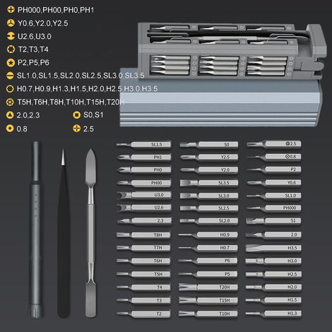 44 en 1 Tournevis, Électrique Kit de Tournevis de Précision Outils Quincaillerie pour Réparation Téléphone Ordinateur Démontage Formes Spéciales (1/2)