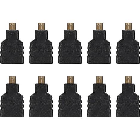 10 adaptateurs Micro HDMI vers HDMI en ABS noir, compatibles 1080p, adaptés au Raspberry Pi 4B (1/5)