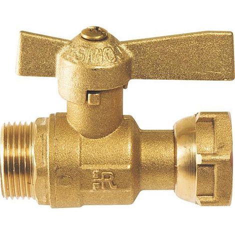 Vanne compteurlaiton compacte droite avec ecrou tournant 3/4" x 3/4" male