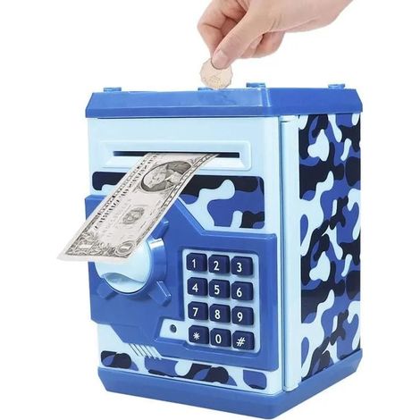 RisingFF Tirelire électronique miniature pour enfants, jouet, coffre-fort, tirelire avec mot de passe et code de verrouillage. (1/5)