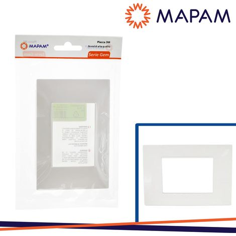 PLACCA TECNOPOLIMERO T2-GEM M6003-01 3P BIANCO IN BLISTER