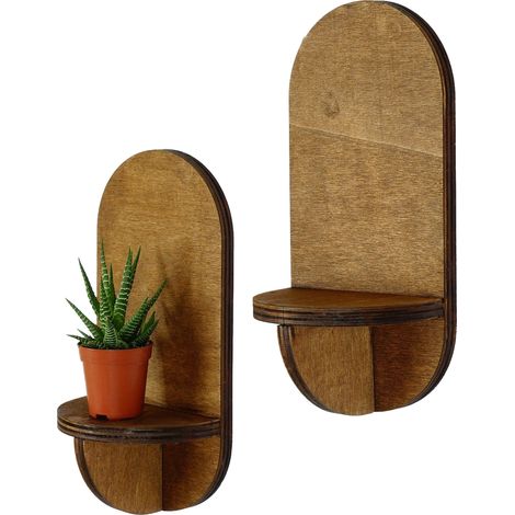 Estante Buccheri, 2 Niveles, set de 2, Tono Estructura Natural, 13x9x26h cm Marrón Natural