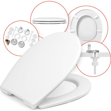 Les rois des sièges de toilettes  Abattant WC Mito - Duroplast - Blanc - Soft-Close, Antibactérien (1/5)