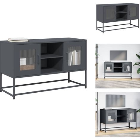 TV-Schrank Anthrazit 100,5x39x60,5 cm Stahl - TV-Schrank - TV-Schränke - TV-Ständer - TV-Sideboard (1/5)