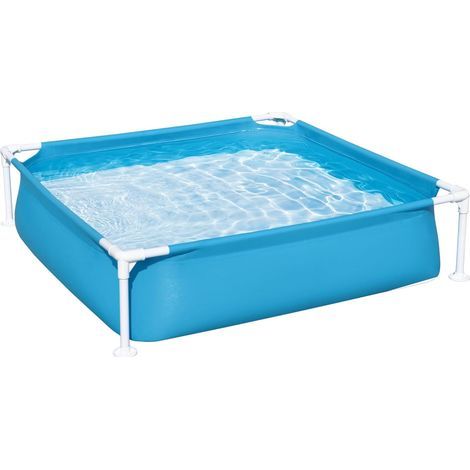 Square Swimming Pool 122x122x30.5 cm, Anti-corrosion Metal Frame, Easy Assembly, Children's Garden (1/5)