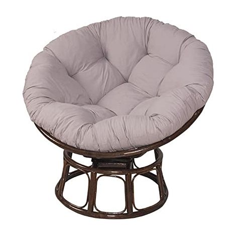 Papasan Coussins de Chaise Ronds, Doux Épais Coussin Fauteuil Papasan Coussin Fauteuil Rotin pour Jardin ExtéRieur, Balcon Et Salon (90x90CM,Gris) (1/5)